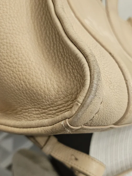 Marc Jacobs Mini The Leather Tote Bag Beige Crossbody - Picture 8 of 12